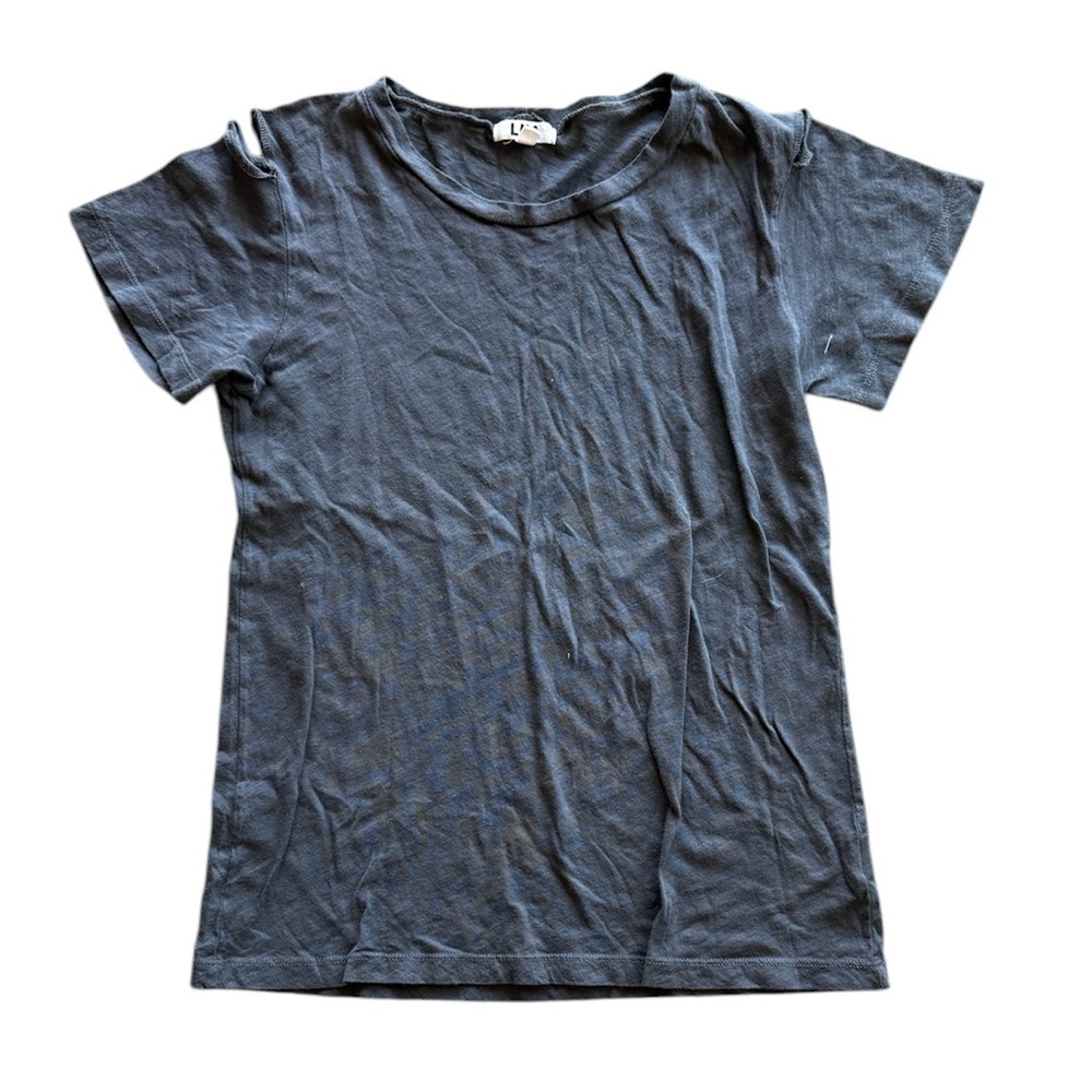LNA Charcoal Tee Split Shoulder Tee - Small